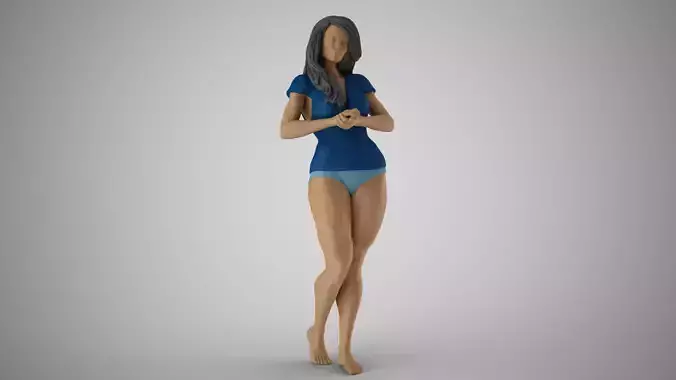 Woman Standing Chat 3 3D print model