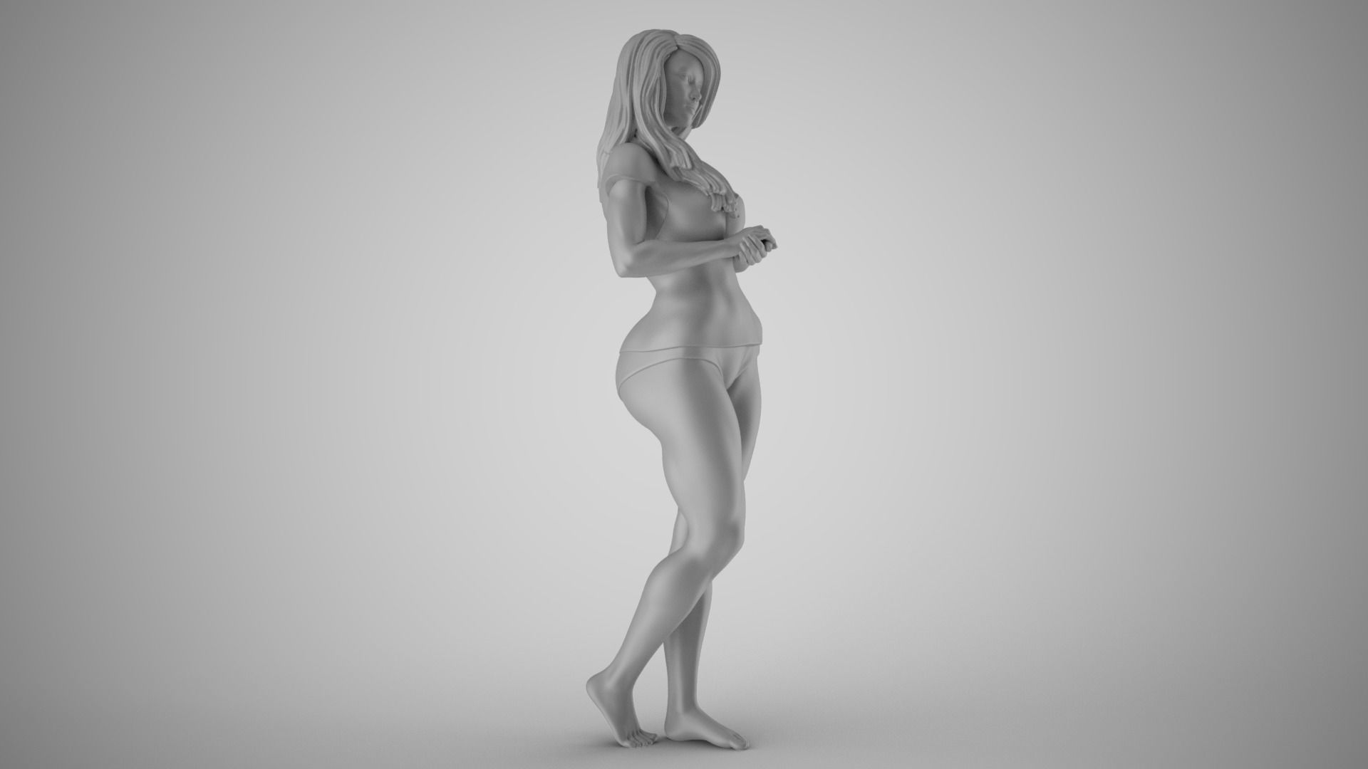 Woman Standing Chat 3 3D print model_1