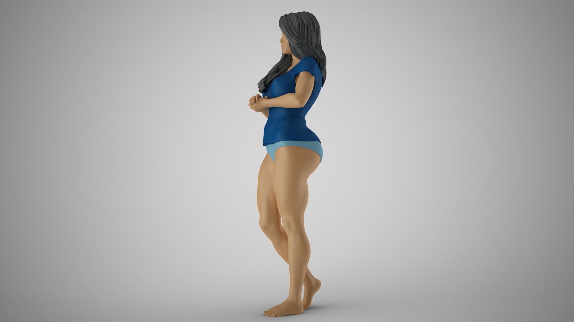 Woman Standing Chat 3 3D print model_5