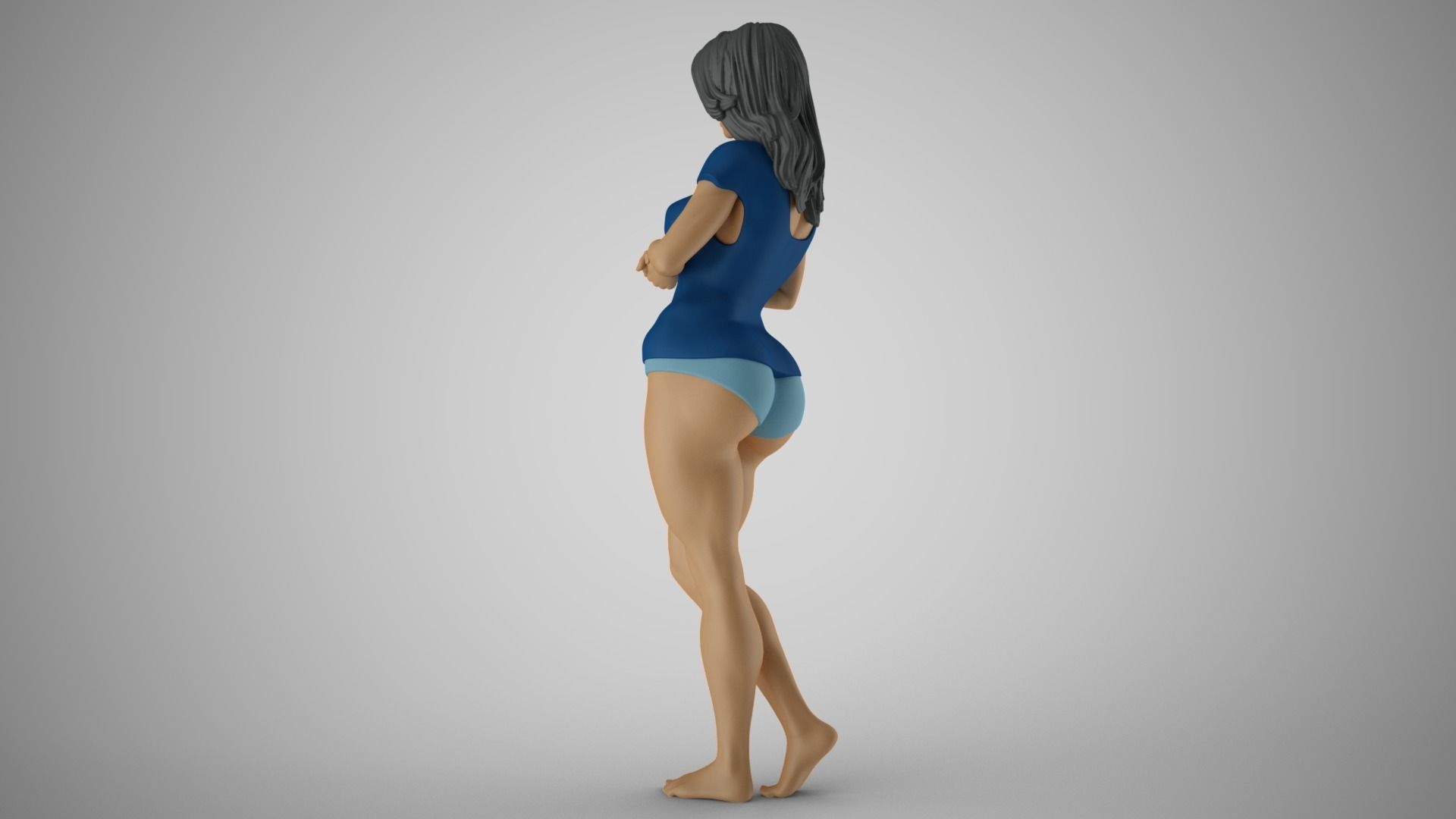 Woman Standing Chat 3 3D print model_6