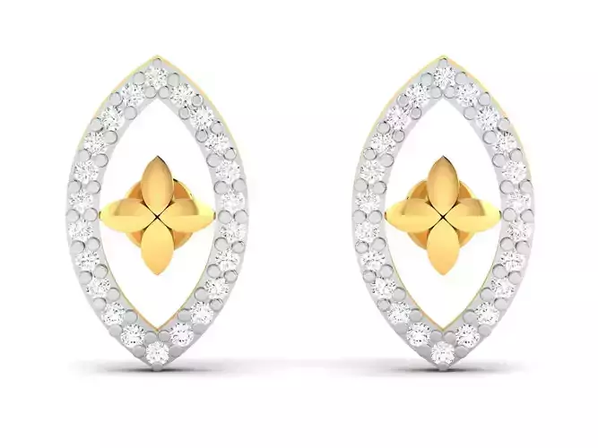 Earrings-2871 gold diamond stud earring