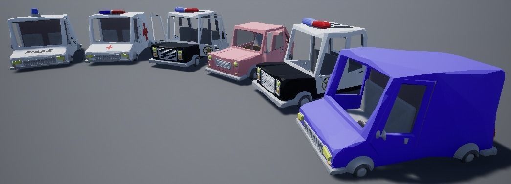 Cartoony Vehicle Pack 1 Low-poly 3D model_2