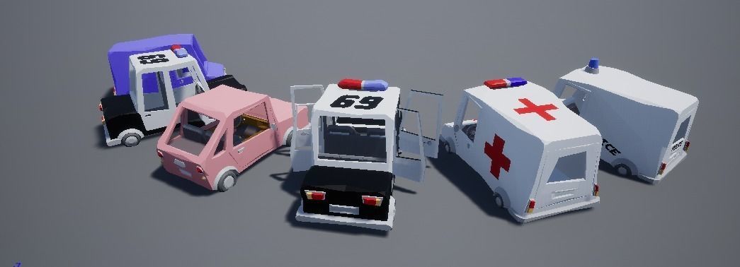 Cartoony Vehicle Pack 1 Low-poly 3D model_4