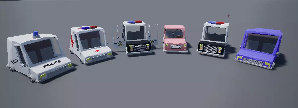 Cartoony Vehicle Pack 1 Low-poly 3D model_0