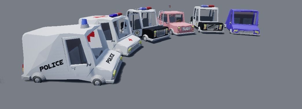Cartoony Vehicle Pack 1 Low-poly 3D model_1