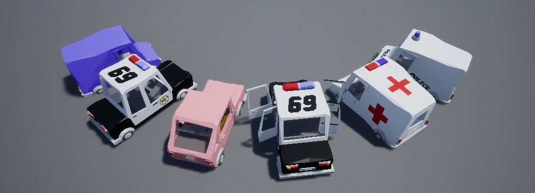 Cartoony Vehicle Pack 1 Low-poly 3D model_5