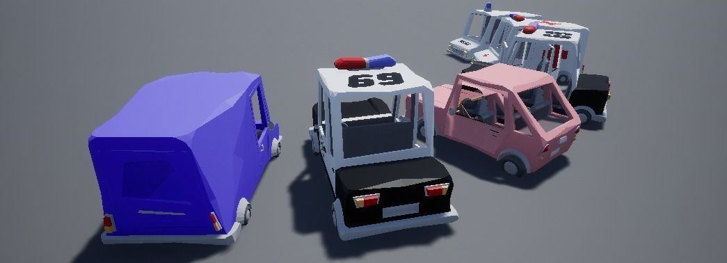 Cartoony Vehicle Pack 1 Low-poly 3D model_3