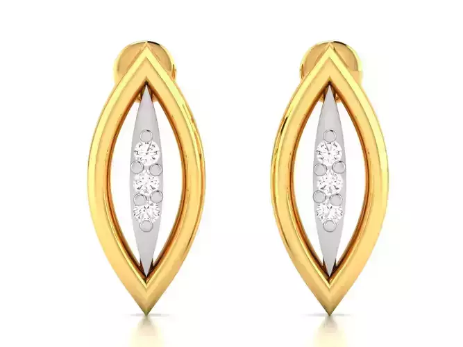Earrings-2860 gold earring with diamonds