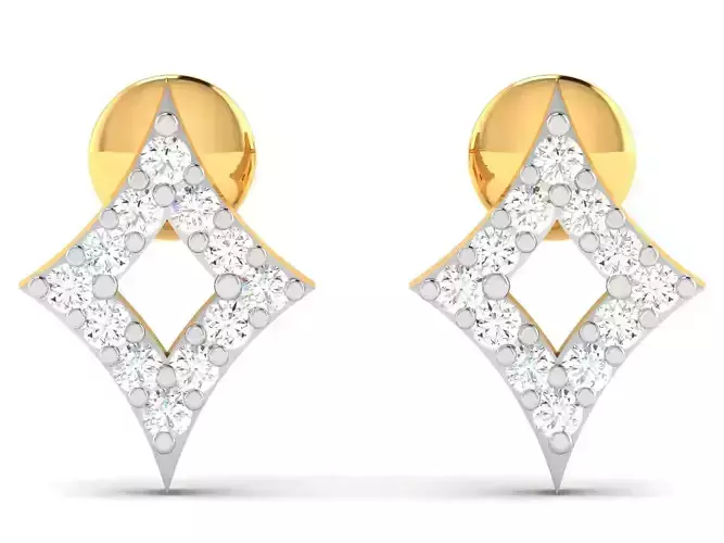 Earrings-2859 pair of diamond earrings gold