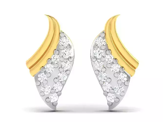 Earrings-2854 pair of diamond earrings gold and gold
