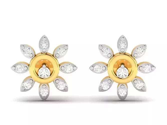 Earrings-2852 gold diamond stud earring