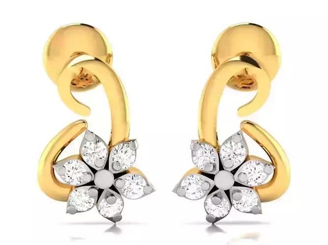 Earrings-2850 diamond earring gold