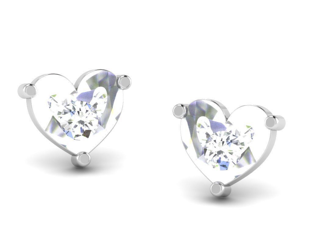 Earrings-2847 diamond stud earring 3D print model_7