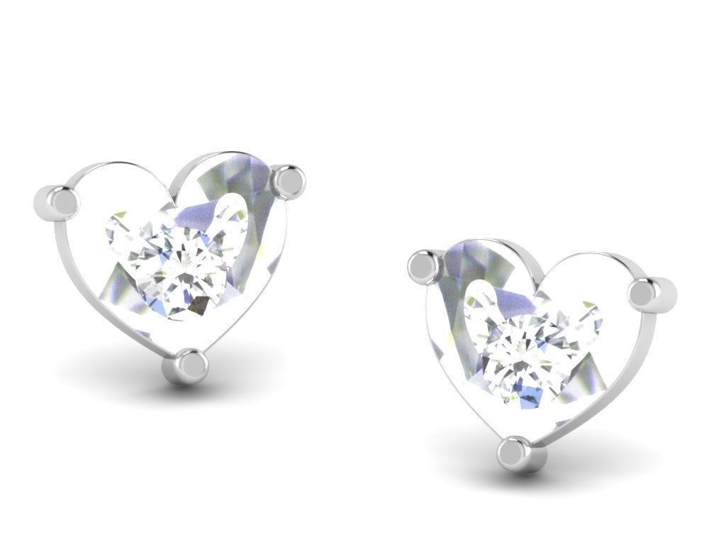 Earrings-2846 diamond stud earring 3D print model_7
