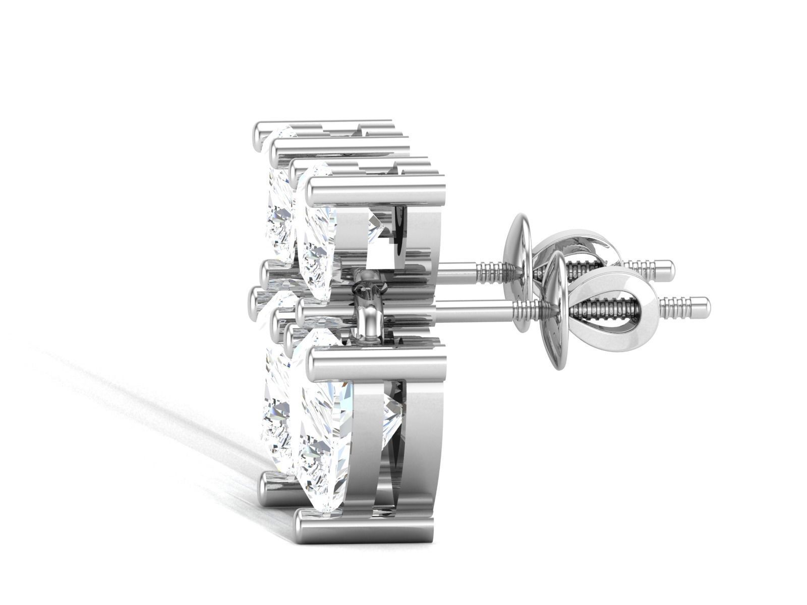 Earrings-2845 two heart shaped diamond earrings 3D print model_6