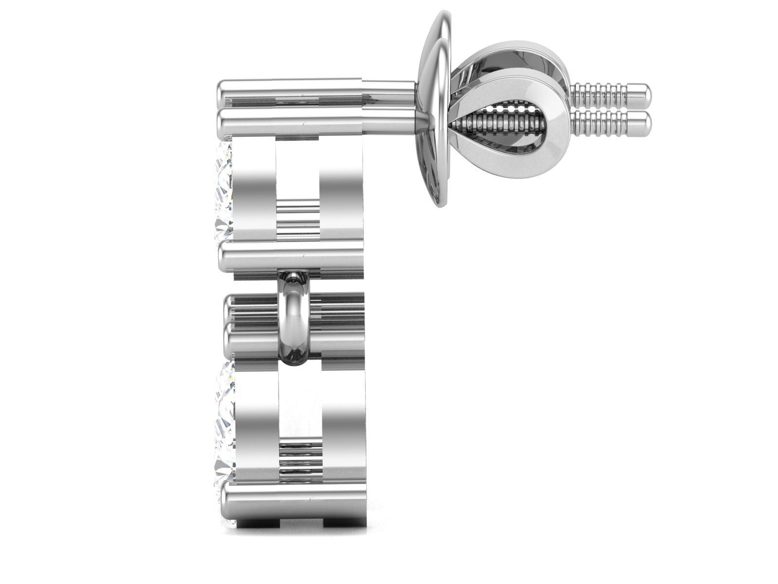 Earrings-2842 pear shaped diamond earrings gold 3D print model_10