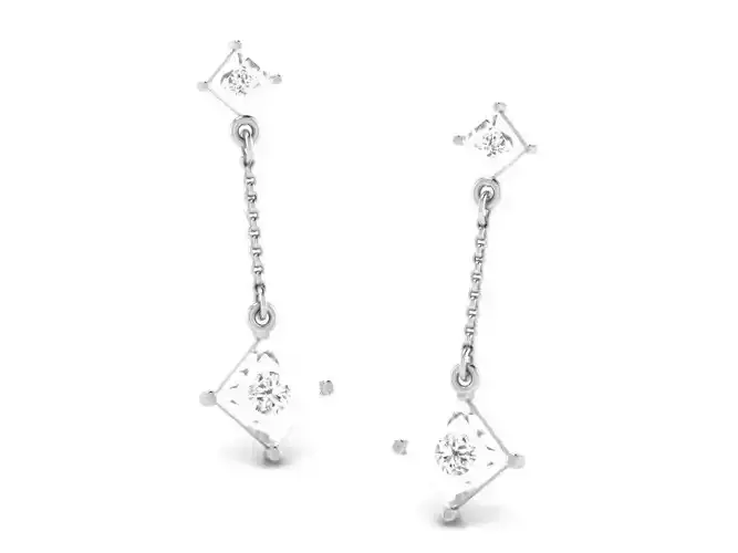 Earrings-2837 diamond drop earrings gold 3D print model