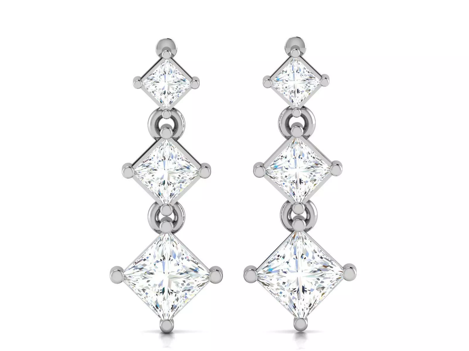 Earrings-2836 sterling silver earring with diamonds 3D print model_0