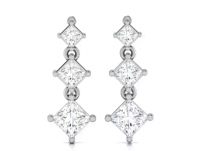 Earrings-2836 sterling silver earring with diamonds 3D print model