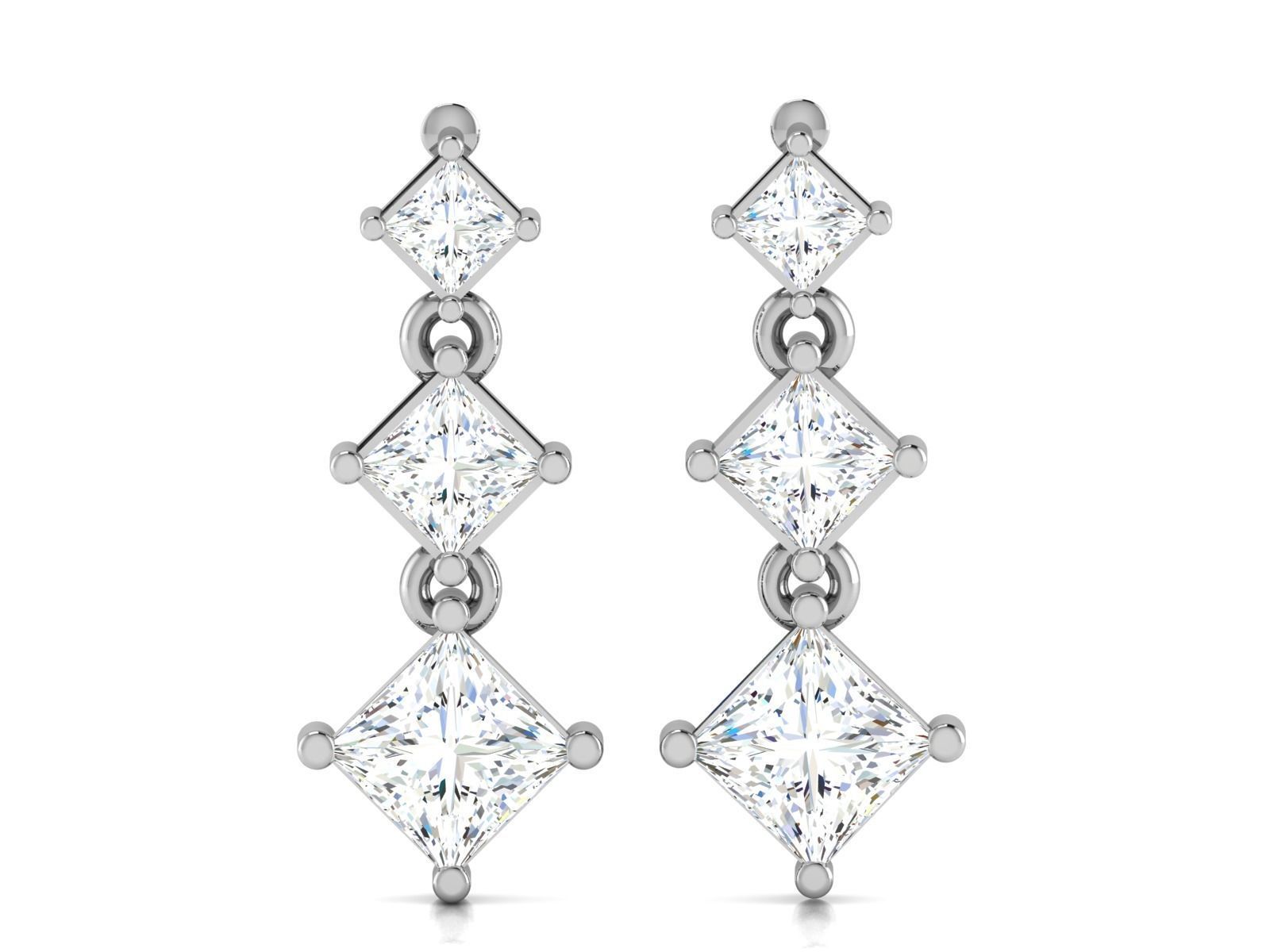Earrings-2836 sterling silver earring with diamonds 3D print model_4