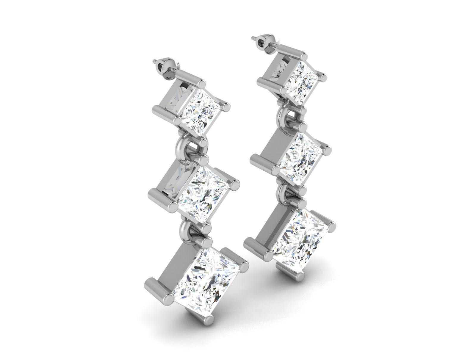 Earrings-2835 sterling silver earring with diamonds 3D print model_3