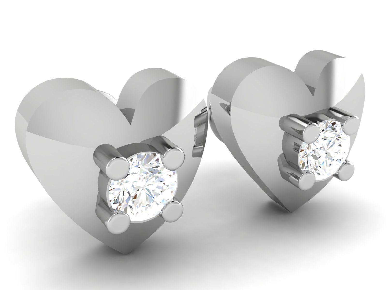 Earrings-2829 pair of heart shaped diamond stud earrings 3D print model_6