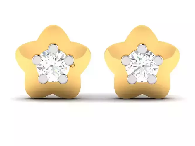 Earrings-2828 diamond stud earring gold