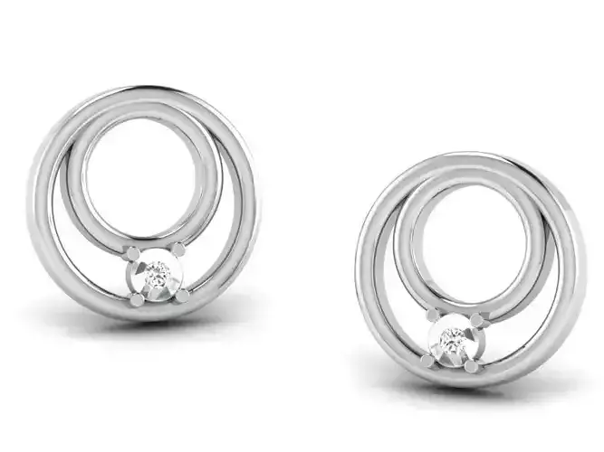 Earrings-2827 diamond stud earring gold 3D print model
