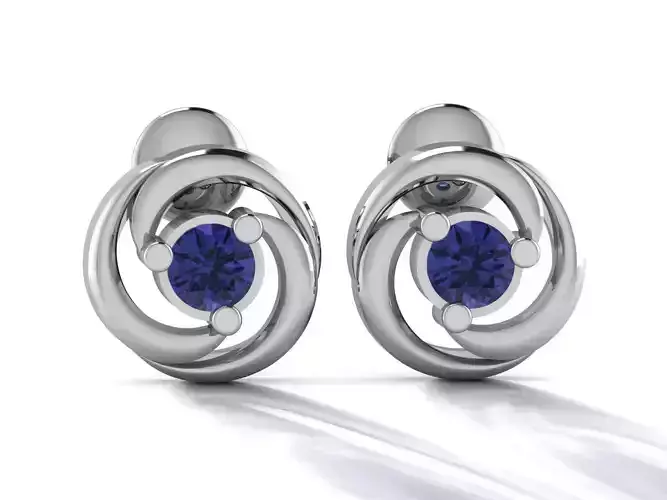 Earrings-2823 pair of sapphire earrings 3D print model