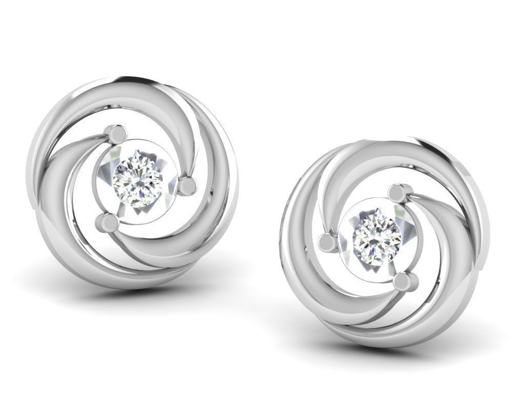 Earrings-2823 pair of sapphire earrings 3D print model_5