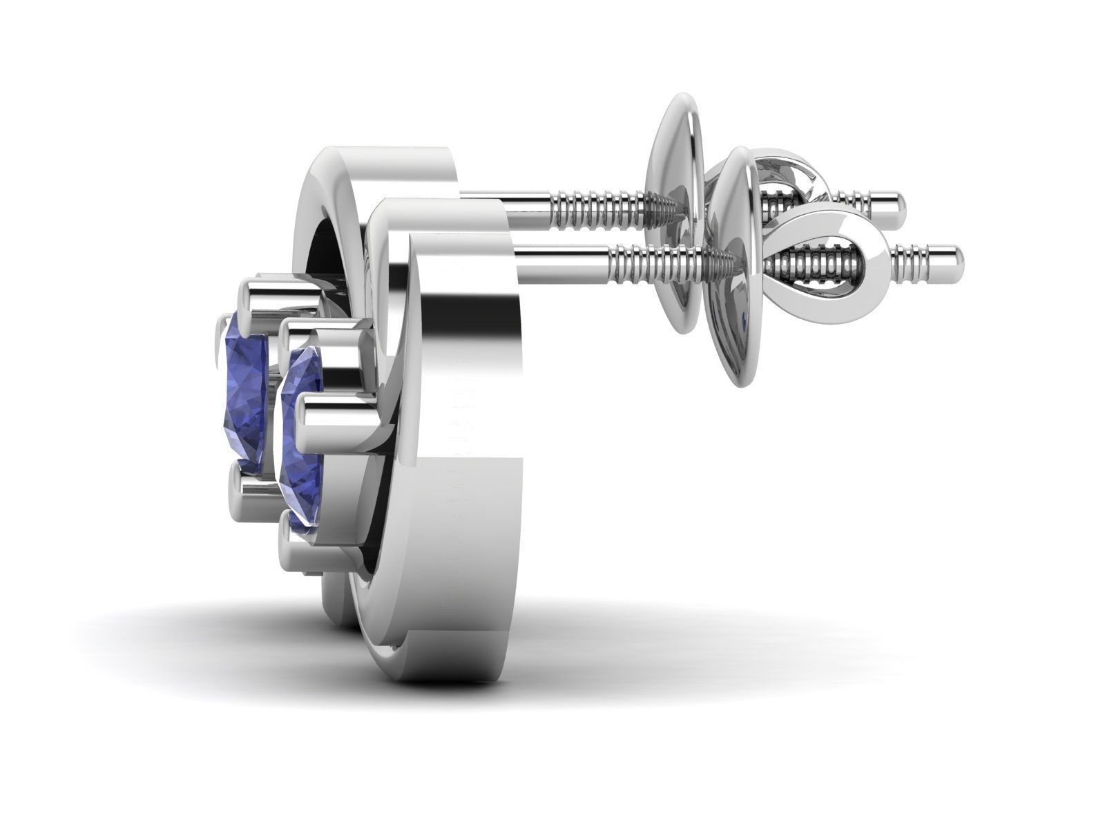 Earrings-2823 pair of sapphire earrings 3D print model_6