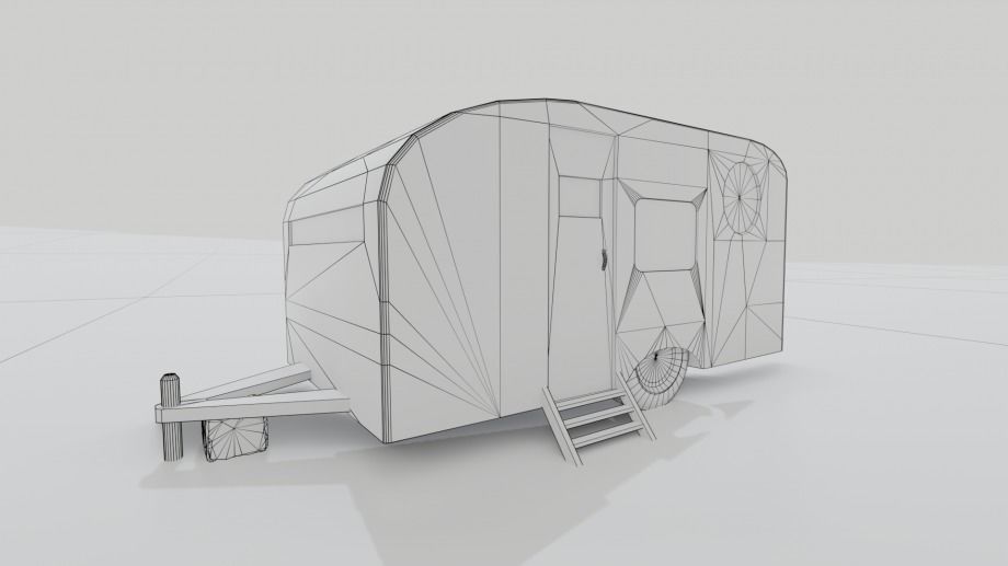 Old Rustic Trailer 3D model_4