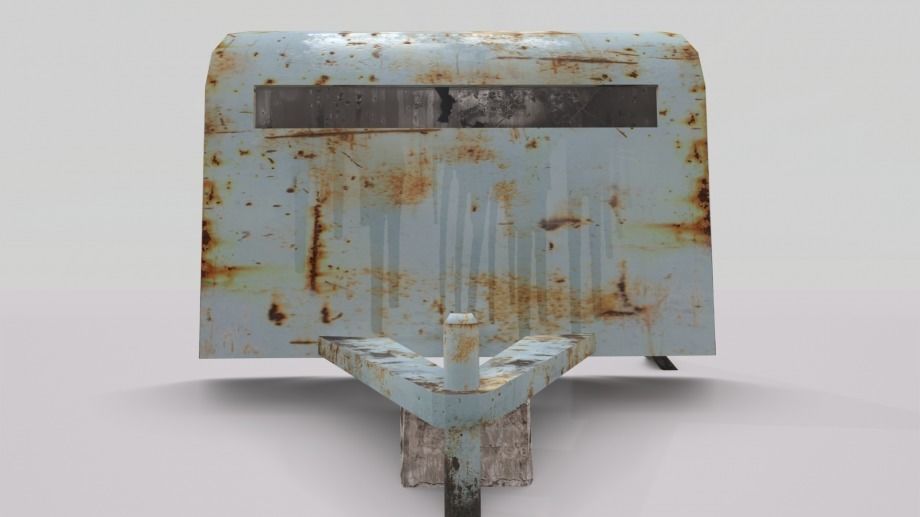 Old Rustic Trailer 3D model_6