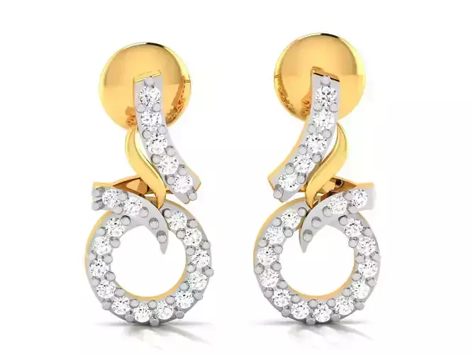 Earrings-2801 diamond earring gold