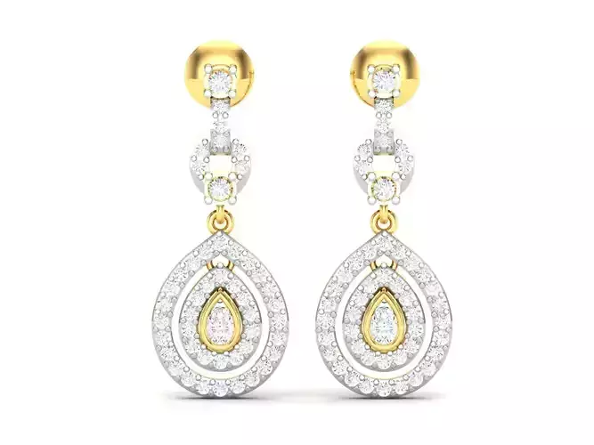 Earrings-2795 diamond drop earrings gold