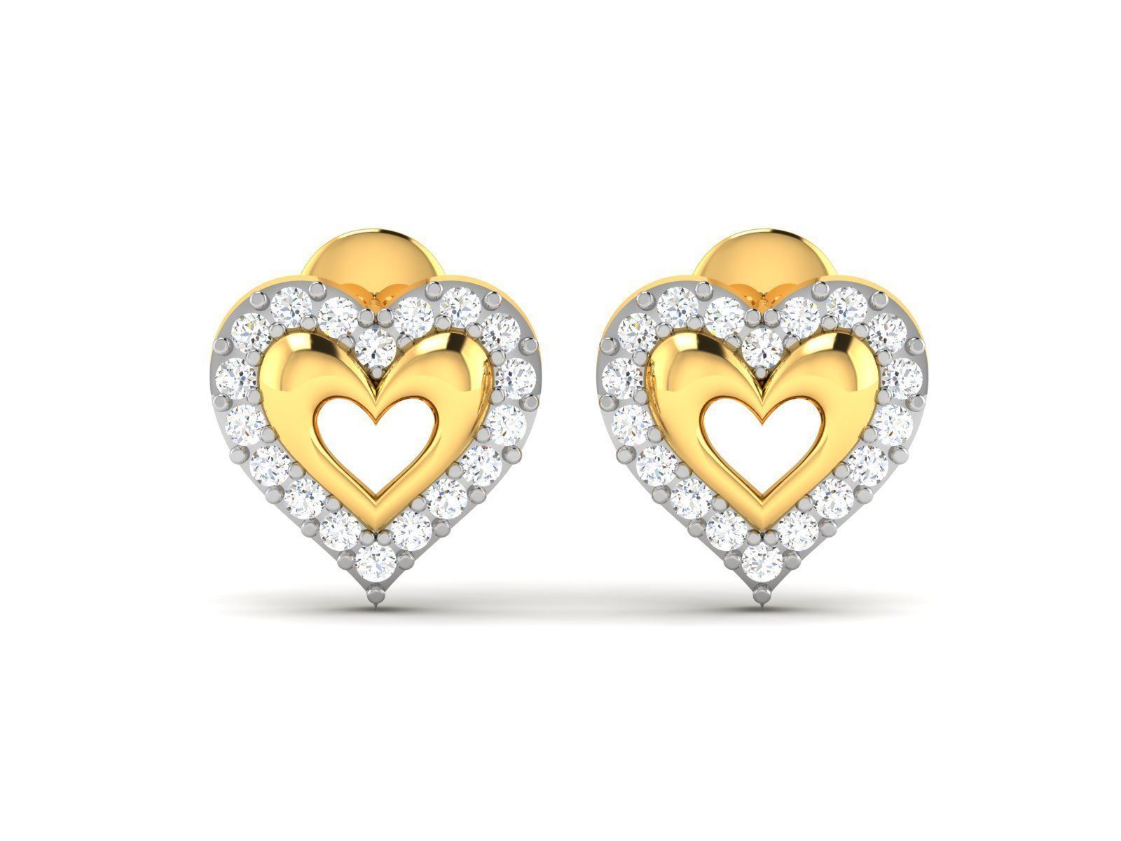 Earrings-2792 gold earring with diamonds 3D print model_3
