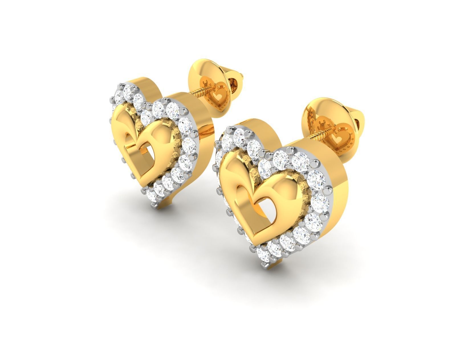 Earrings-2792 gold earring with diamonds 3D print model_1