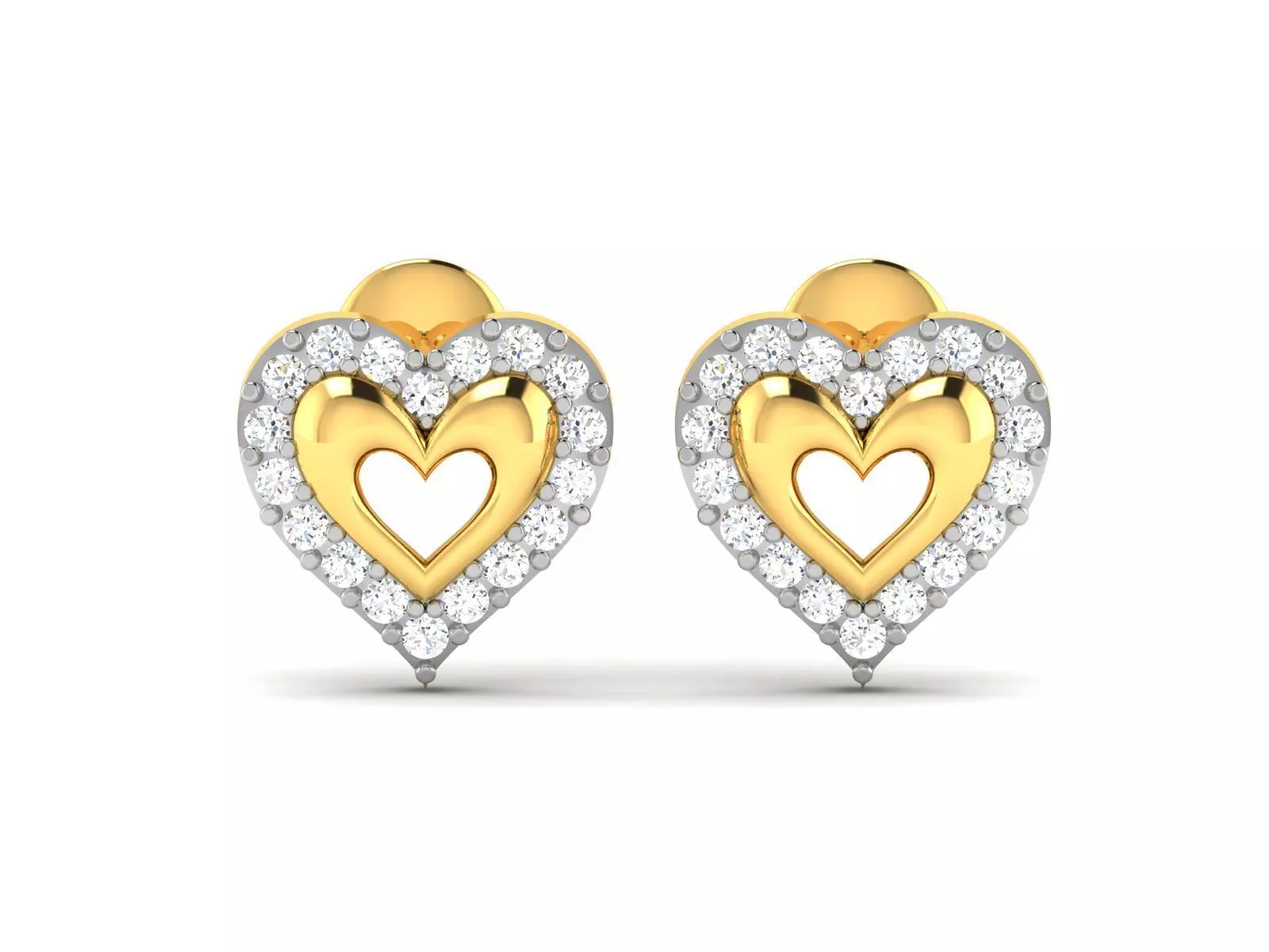 Earrings-2792 gold earring with diamonds 3D print model_0