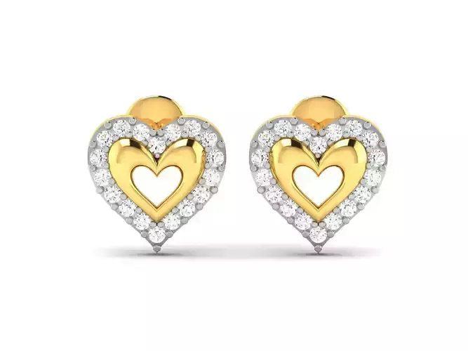 Earrings-2792 gold earring with diamonds 3D print model
