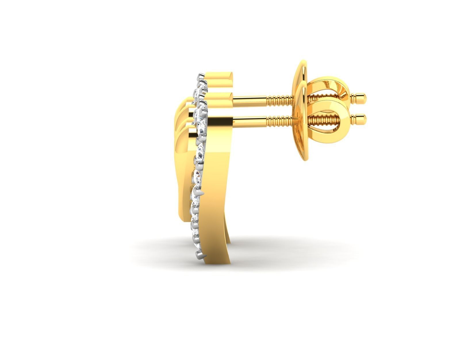 Earrings-2792 gold earring with diamonds 3D print model_5