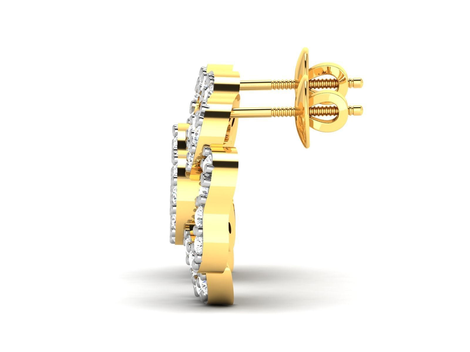 Earrings-2785 diamond earring gold 3D print model_5
