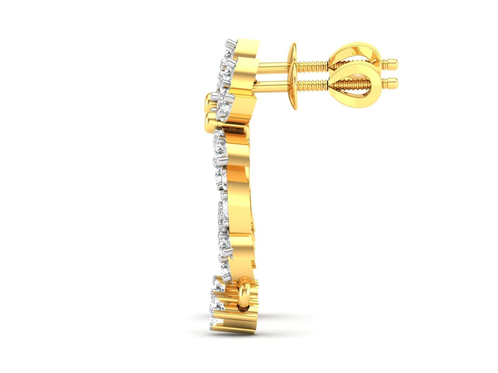 Earrings-2776 diamond earring gold 3D print model_6