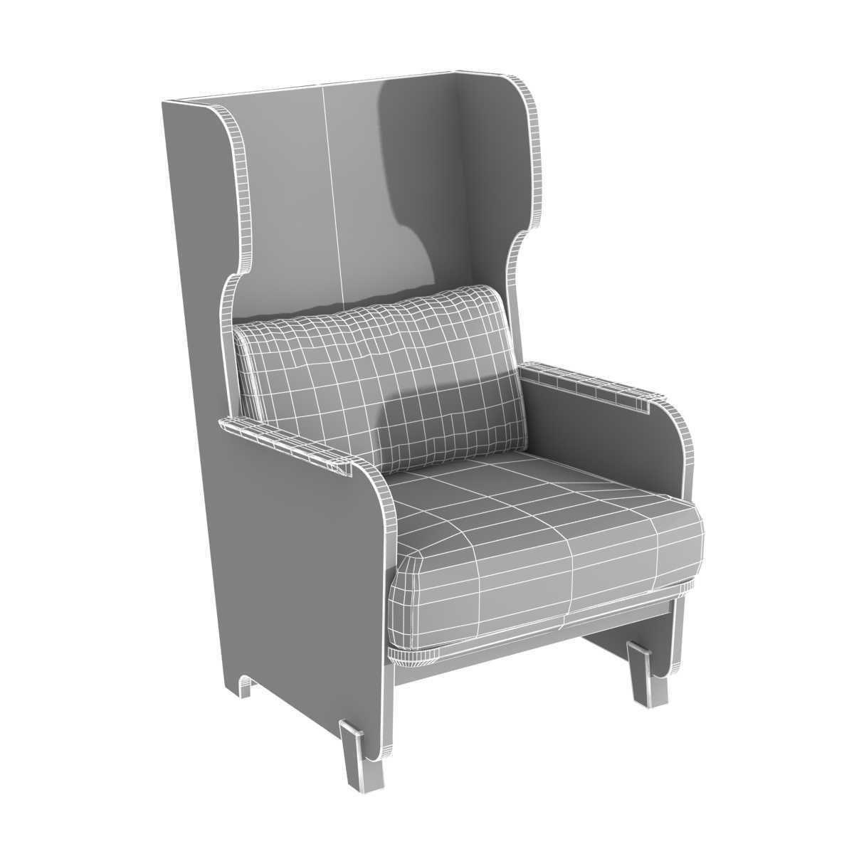 Axel Einar Hjorth Easy Chair  Nordiske Kompaniet 1930s 3D model_8