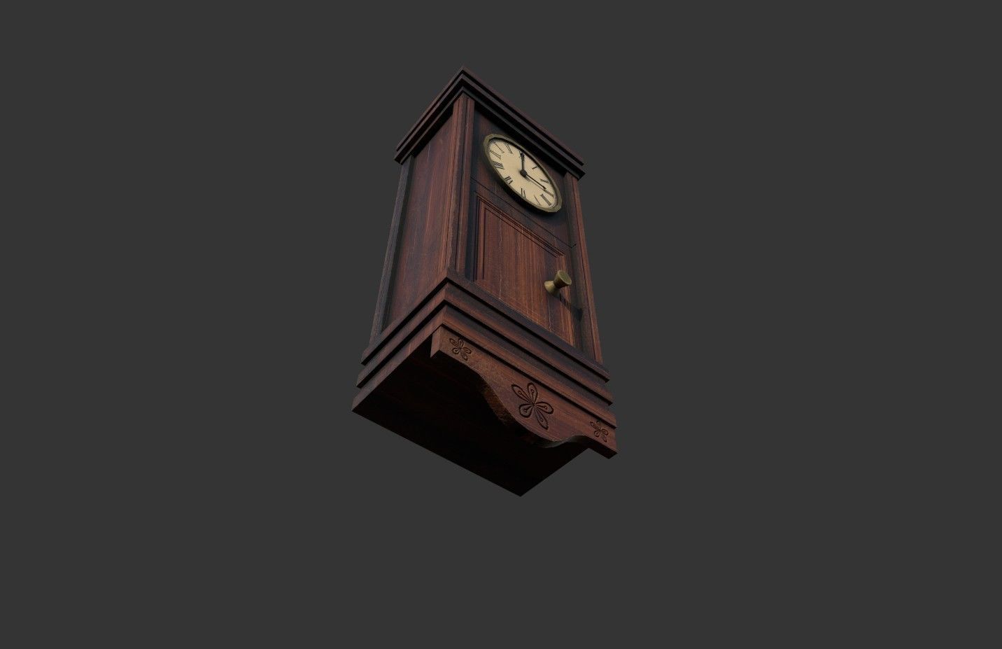 Old Clock Low-poly 3D model_5