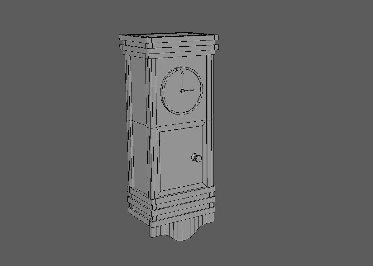 Old Clock Low-poly 3D model_8