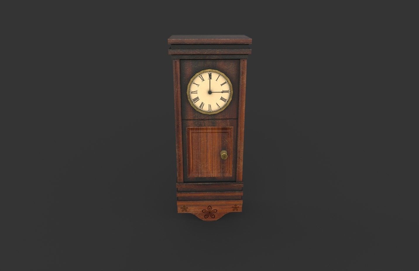 Old Clock Low-poly 3D model_1