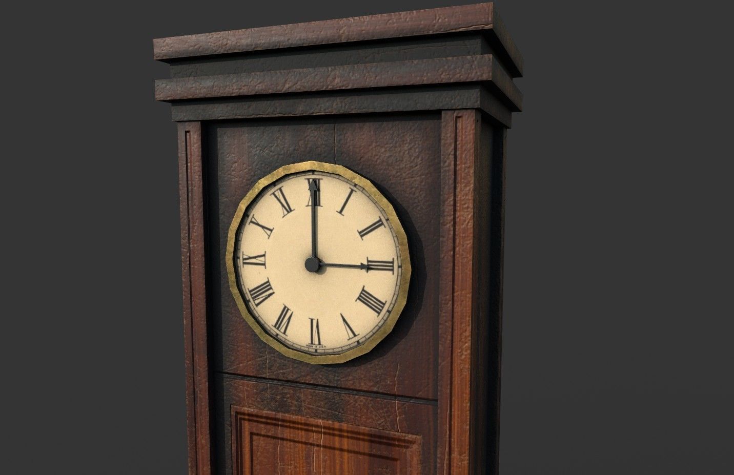 Old Clock Low-poly 3D model_6