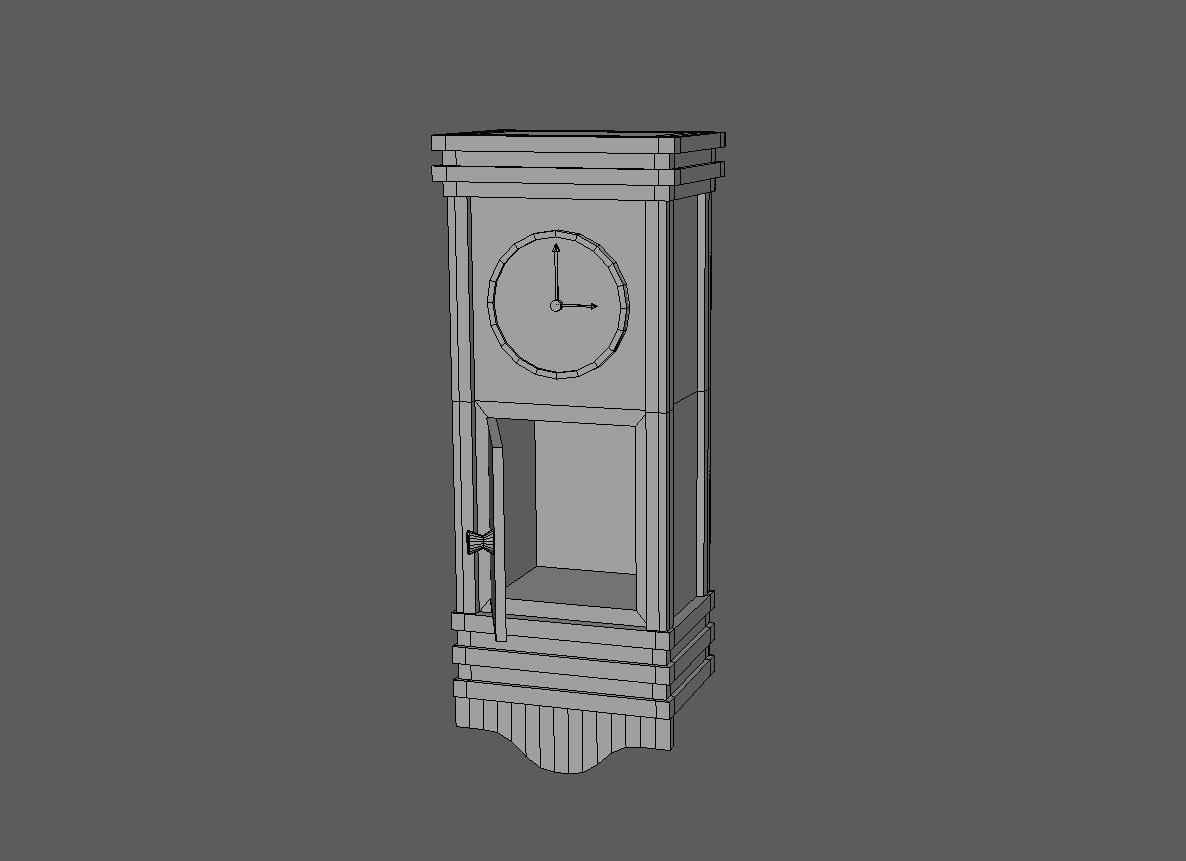 Old Clock Low-poly 3D model_10
