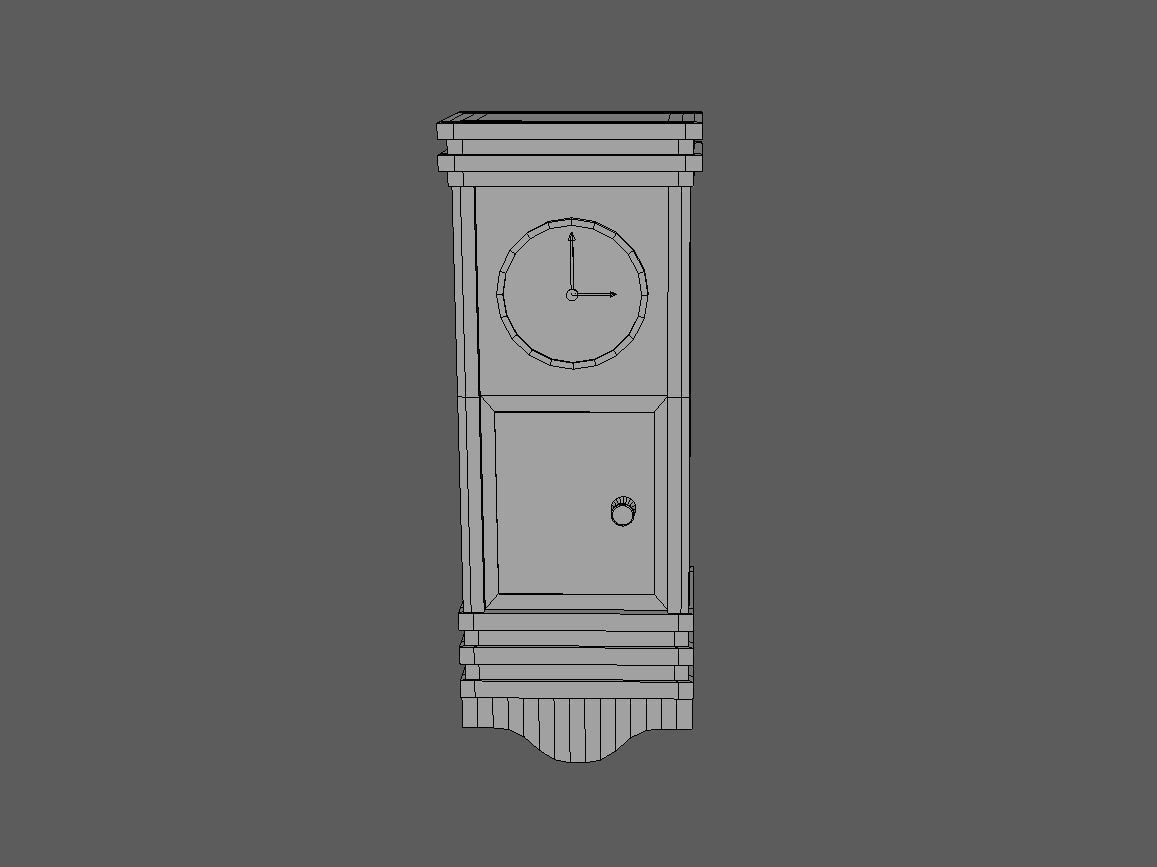 Old Clock Low-poly 3D model_9