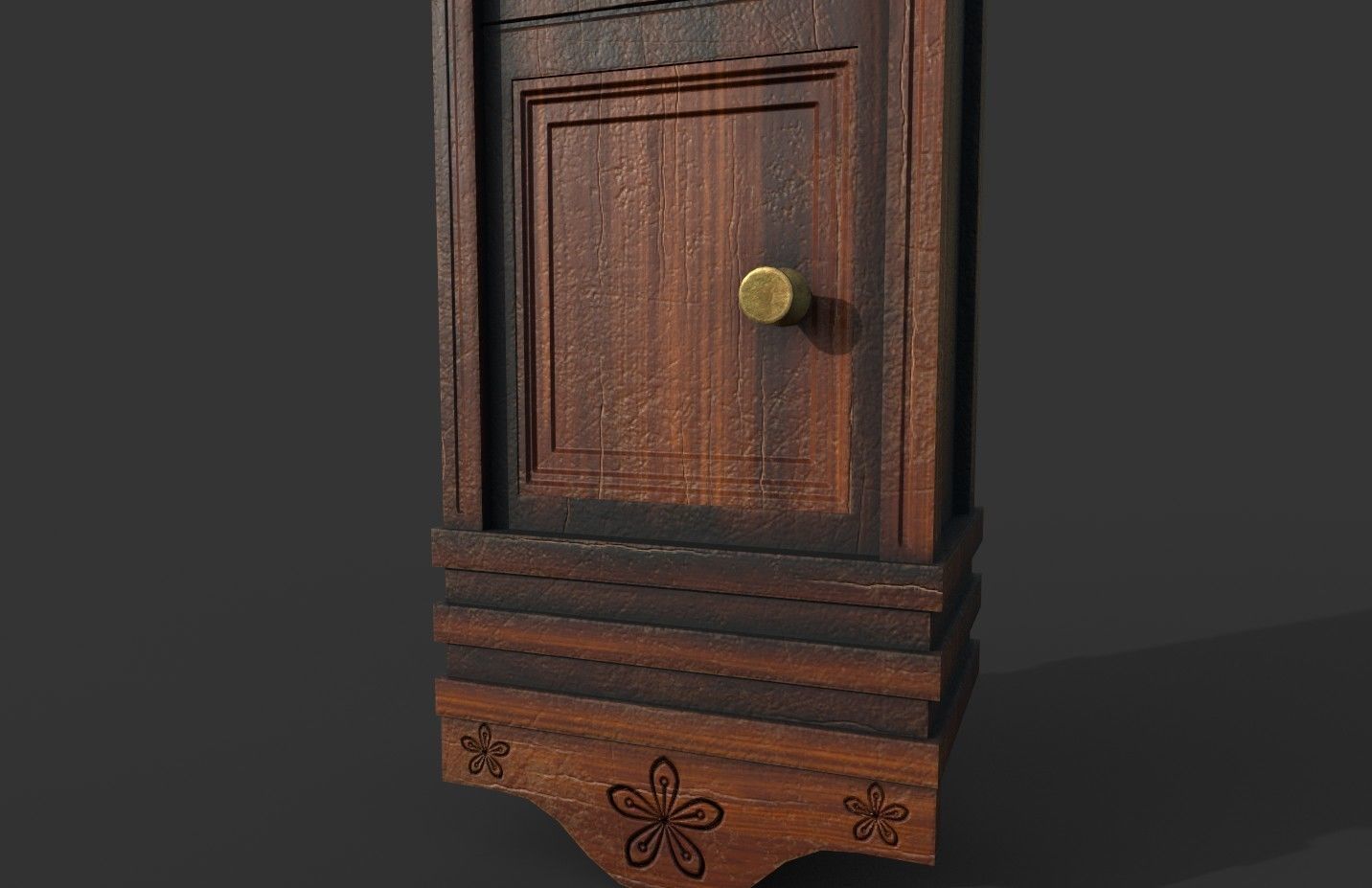 Old Clock Low-poly 3D model_7